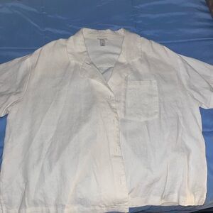 A New Day White Button-Up Blouse